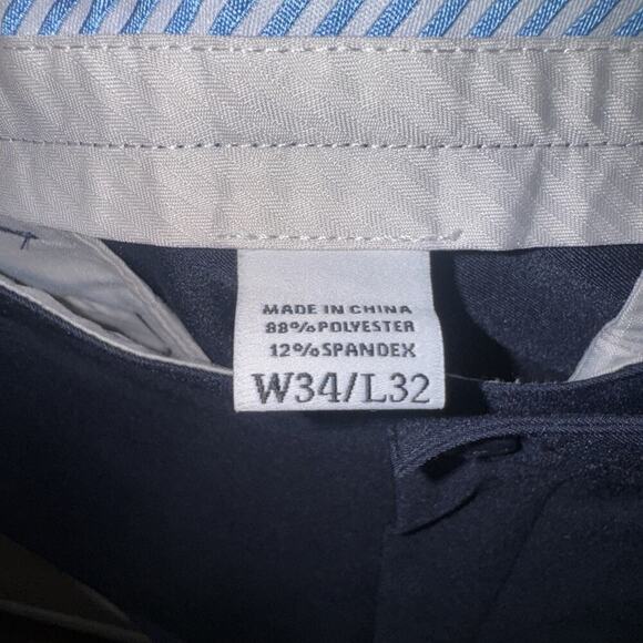 Footjoy Pants Mens 34x32 Navy Chino Stretch Performance Golf Classic Fit - Picture 2 of 9